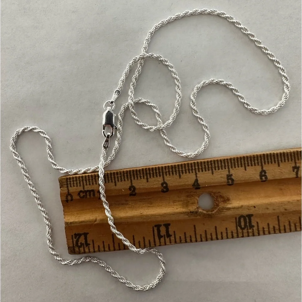 925 Silver 18” necklace 2mm rope chain unisex